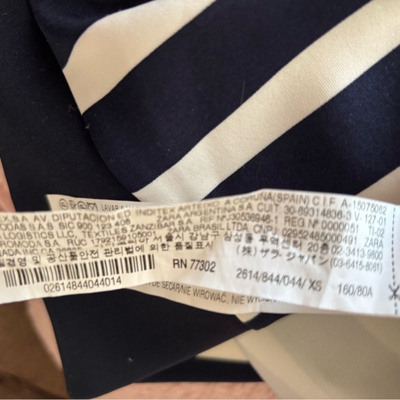 Zara Navy & White Striped Nautical Sam Sleeveless Dress Size XS Summer Dress - Picture 8 of 9